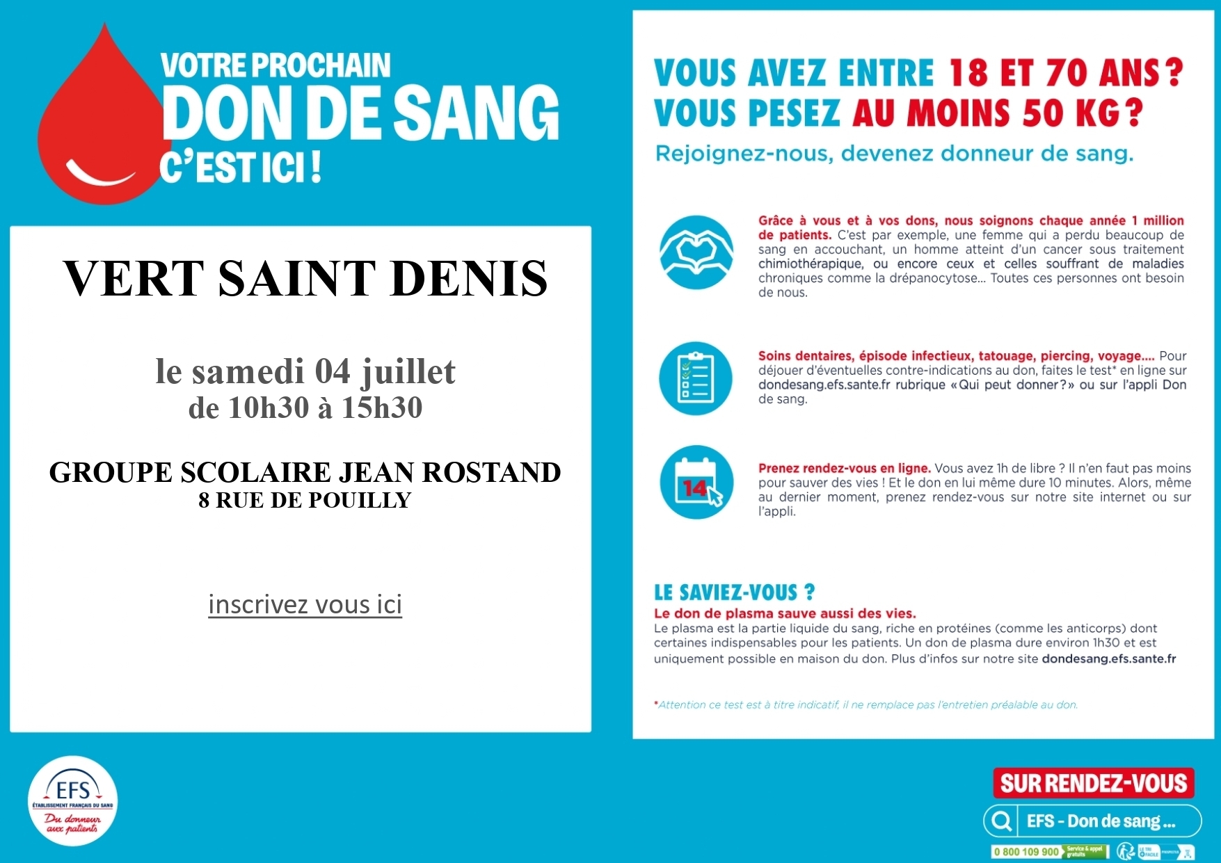 don du sang 4 juillet 2026