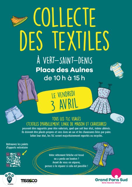Affiche collecte de textiles 3 avril