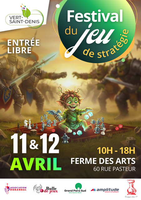Affiche festival du jeu de stratégie 11 et 12 avril